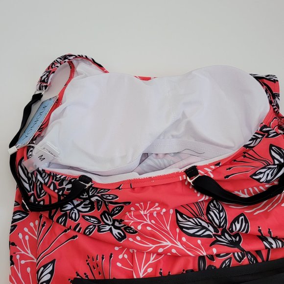 Yonique Two Piece Blouson Tankini Swimsuits for Women NWT size M - Picture 8 of 14